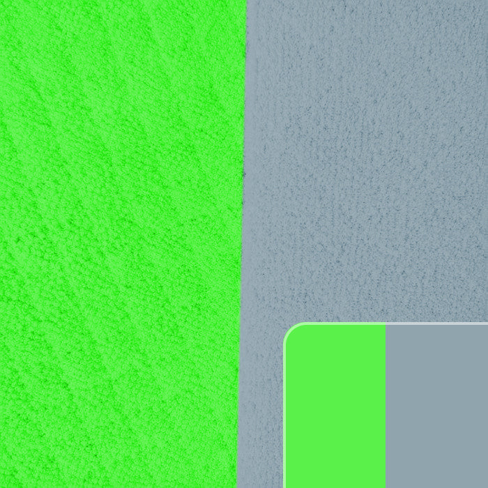 TELA-TOALLA-LIMPION-MICROFIBRA-DOBLE-FAZ-COLOR-GRIS-PERLA-VERDE-NEON