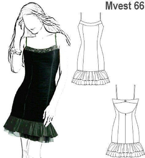 MOLDE VESTIDO LENCERO MUJER 0966