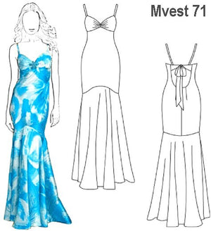 MOLDE VESTIDO FIESTA SIRENA MUJER 0971
