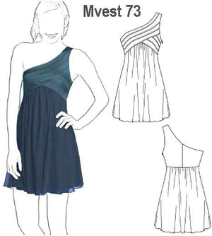 MOLDE VESTIDO UN HOMBRO MUJER 0973