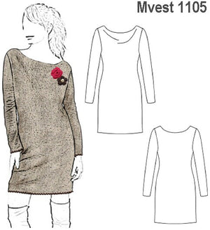 MOLDE VESTIDO TEJIDO MUJER 1105