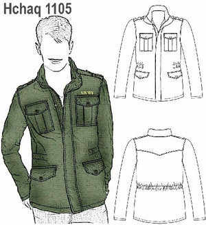 MOLDE CHAQUETA MILITAR HOMBRE 1105