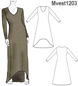 MOLDE VESTIDO LARGO MUJER 1203
