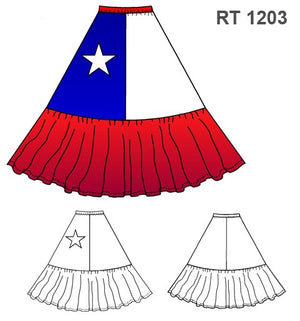 MOLDE FALDA BANDERA CHILENA RT 1203