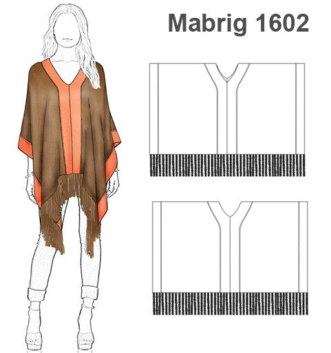 MOLDE ABRIGO CAPA PONCHO MUJER 1602