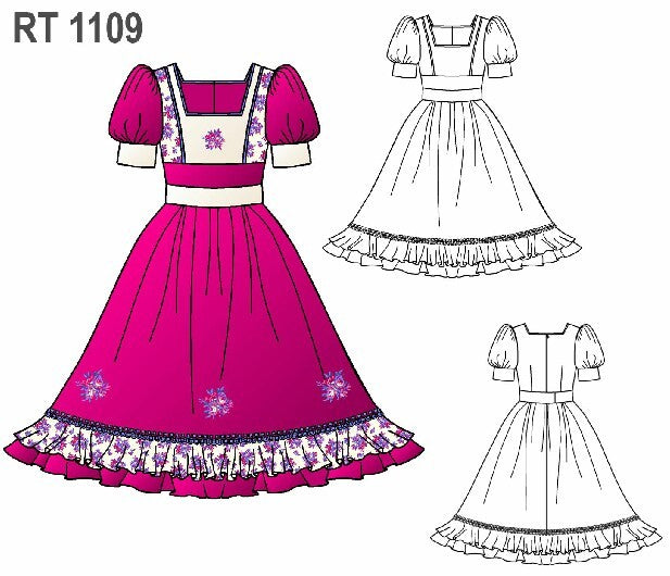 MOLDE VESTIDO HUASA ADULTO RT 1109