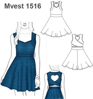 MOLDE VESTIDO CORAZON MUJER 1516