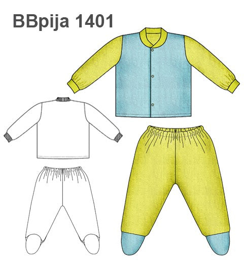 MOLDE PIJAMA 2 PIEZAS BEBE 1401