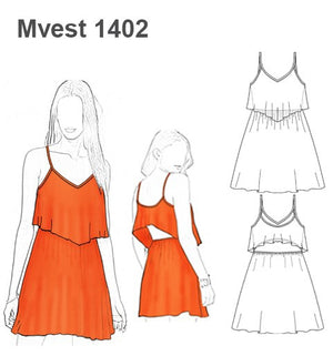 MOLDE VESTIDO CORTO MUJER 1402