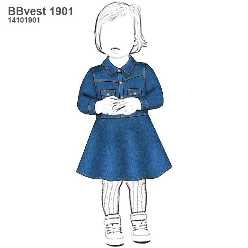 MOLDE VESTIDO EVASE BEBE 1901