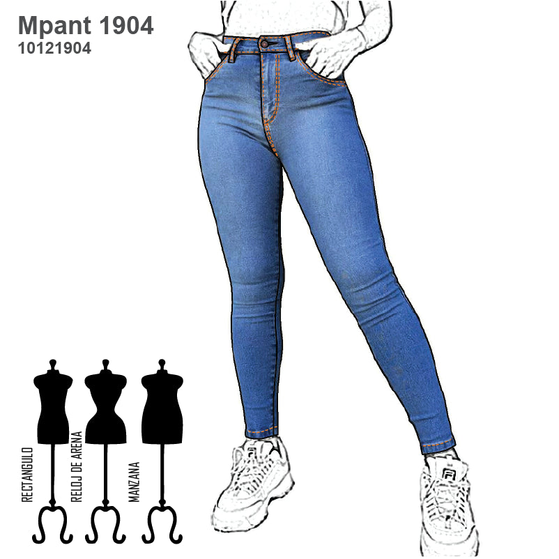 MOLDE PANTALON JEAN AJUSTADO MUJER 1904