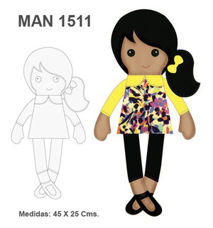 MOLDE MUÑECA DE TRAPO MAN 1511