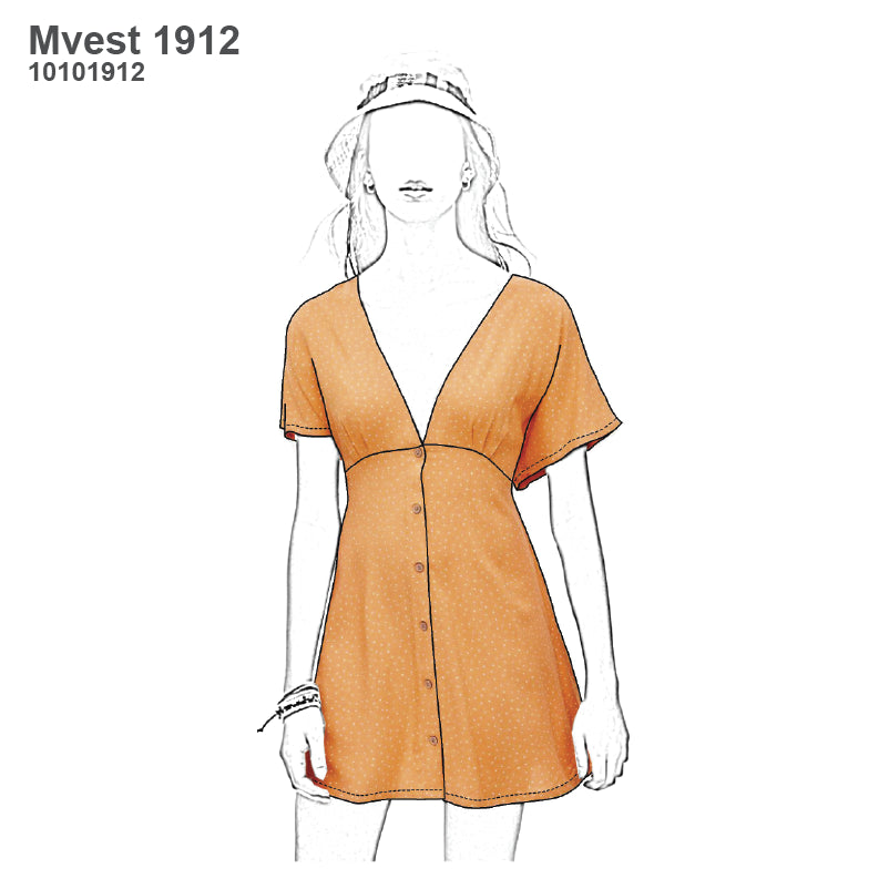 MOLDE VESTIDO CORTO MUJER 1912