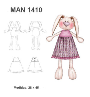 MOLDE CONEJA DE TRAPO MAN 1410