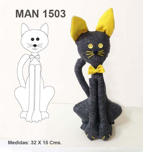 MOLDE MUÑECO GATO MAN 1503