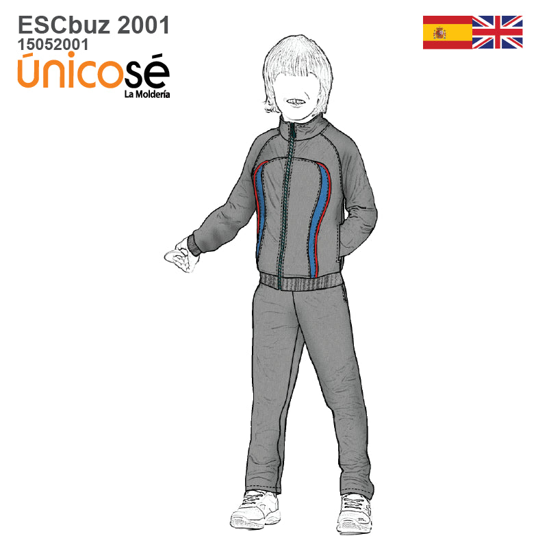 MOLDE SUDADERA / BUZO CORTES ESCOLAR 2001