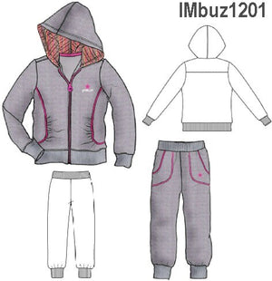 MOLDE SUDADERA / BUZO BASICO NIÑA 1201