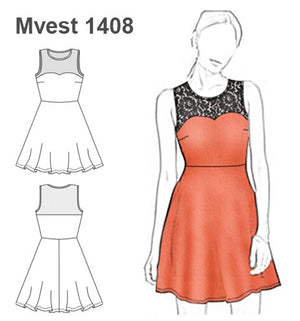 MOLDE VESTIDO CINTURA ALTA MUJER 1408