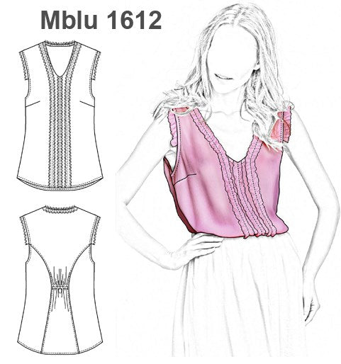 MOLDE BLUSA SIN MANGAS MUJER 1612