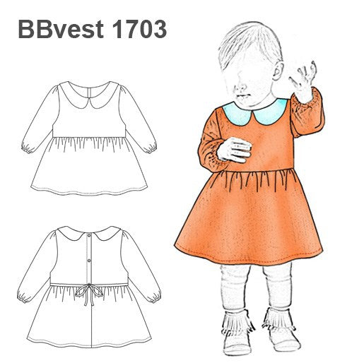 MOLDE VESTIDO BASICO BEBE 1703