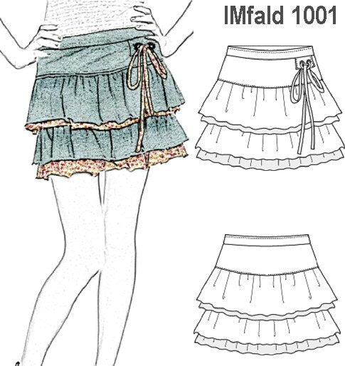 MOLDE FALDA VUELOS NIÑA 1001