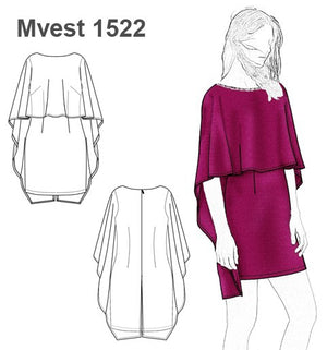 MOLDE VESTIDO CAPA MUJER 1522