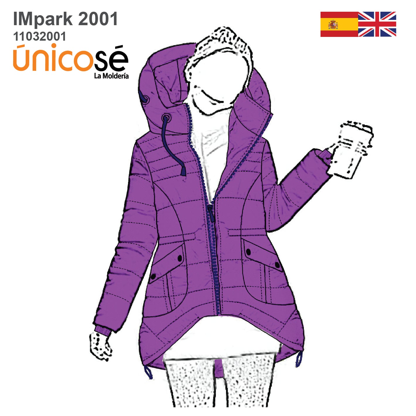 MOLDE PARKA ASIMETRICA NIÑA 2001
