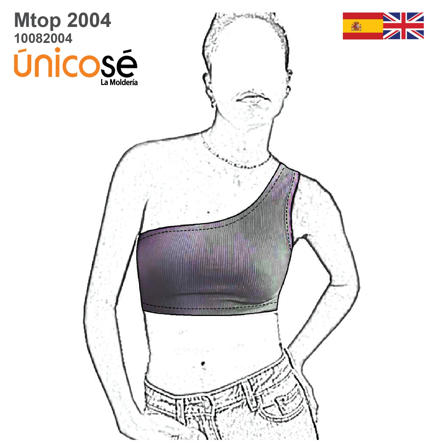 MOLDE TOP ASIMETRICO MUJER 2004