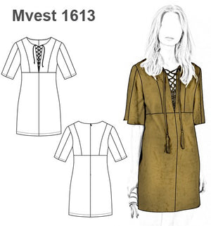 MOLDE VESTIDO CORDONES MUJER 1613