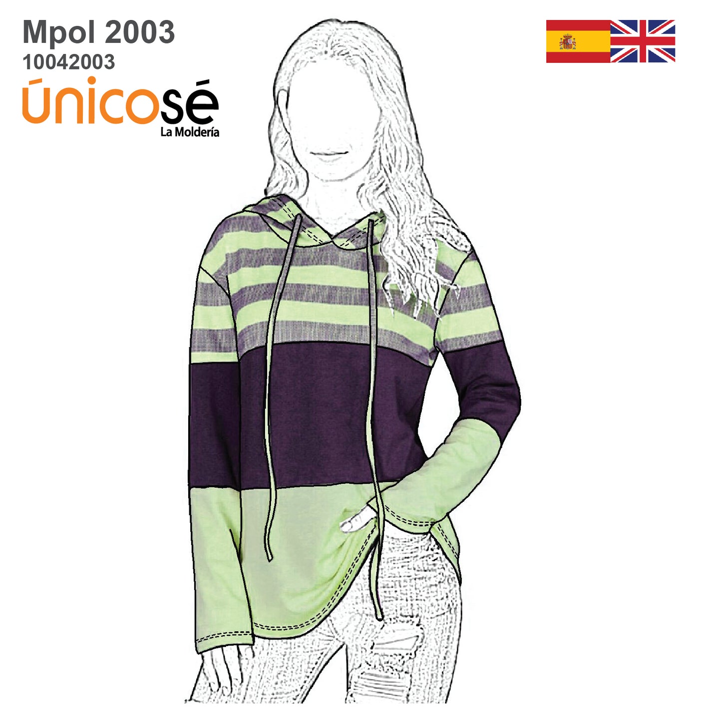 MOLDE POLERON CORTES MUJER 2003