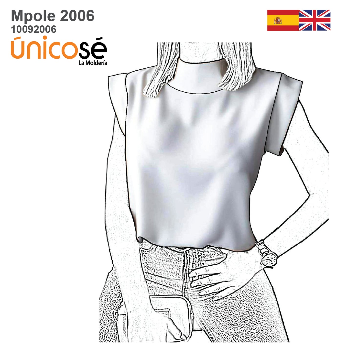 MOLDE POLERA CROP TOP MUJER 2006