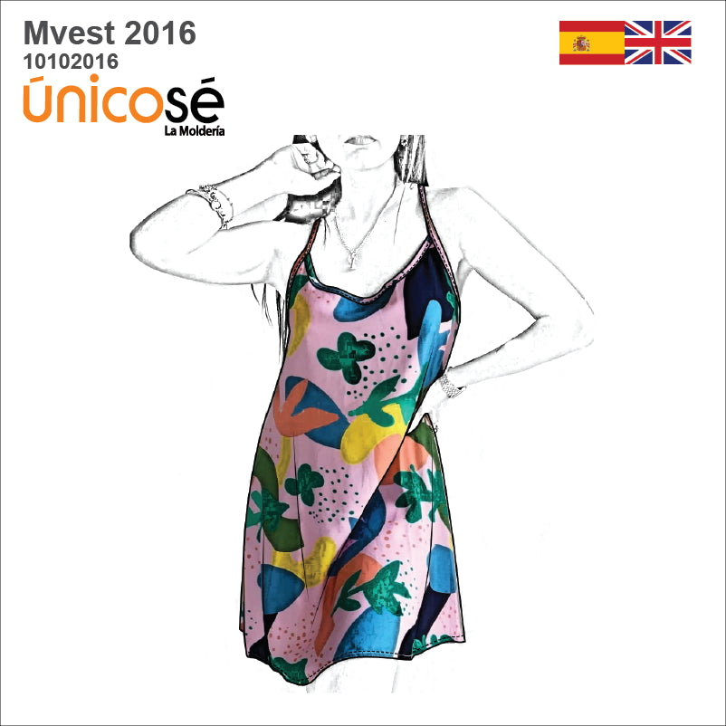 MOLDE VESTIDO LENCERO MUJER 2016