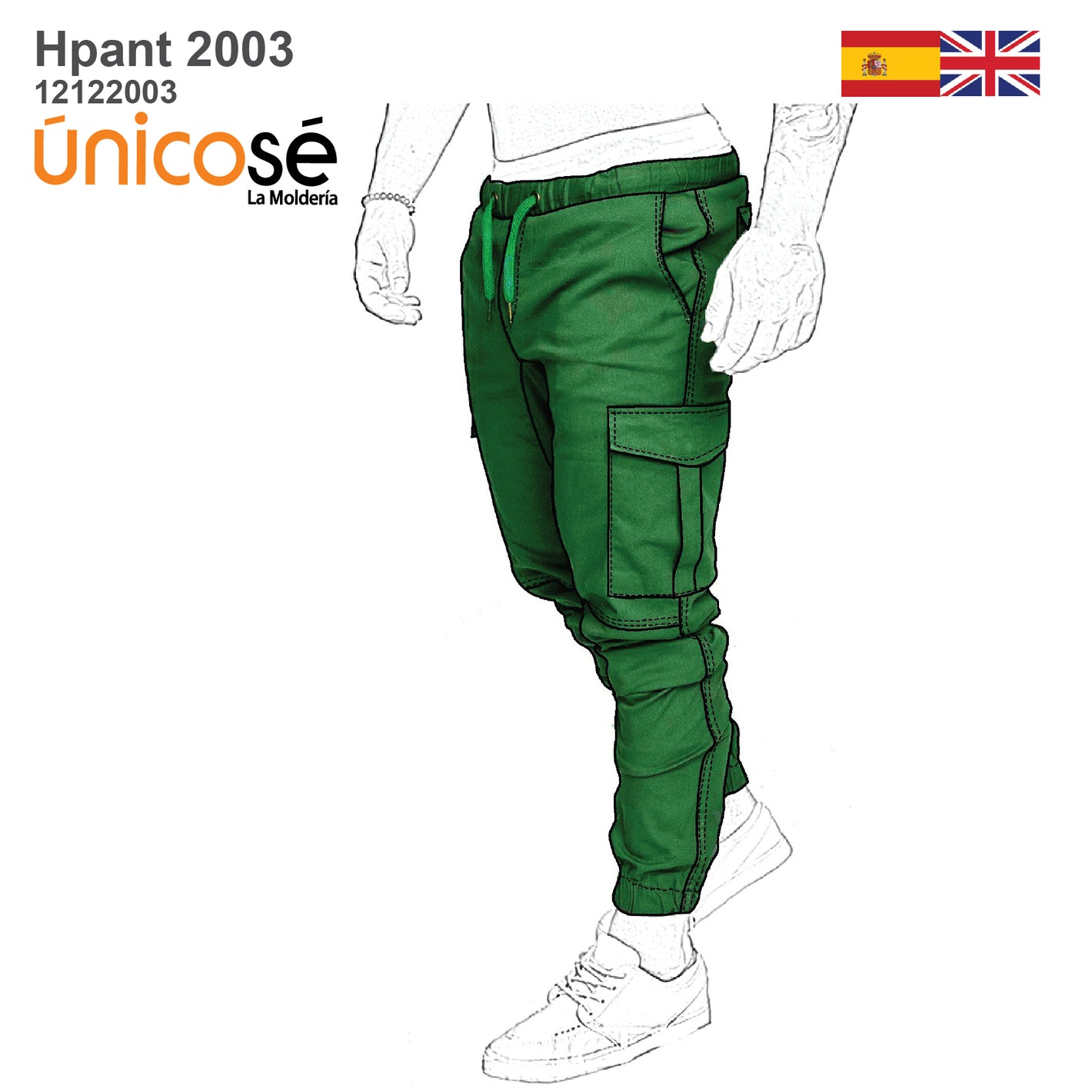 MOLDE PANTALON JOGGER CARGO HOMBRE 2003