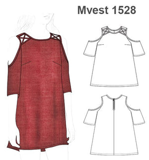 MOLDE VESTIDO SIN HOMBROS MUJER 1528
