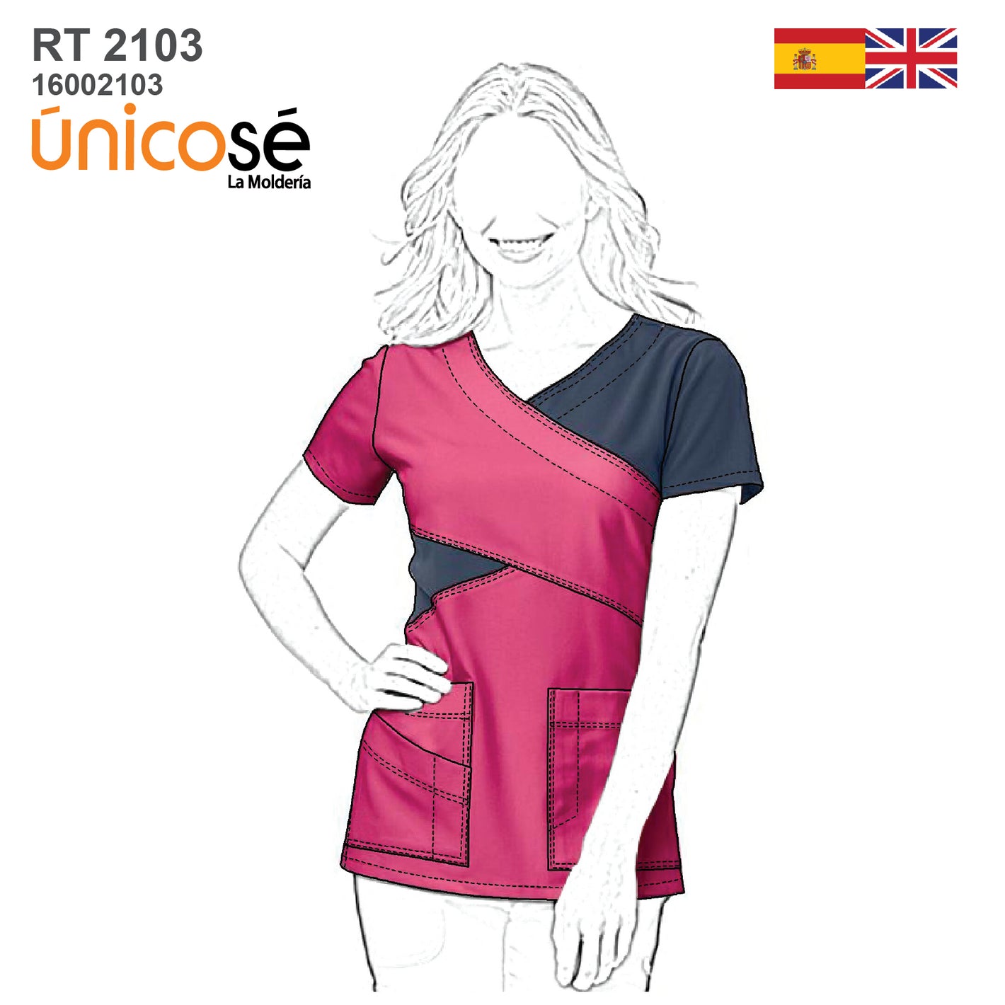 MOLDE BLUSA SANITARIA MUJER RT 2103