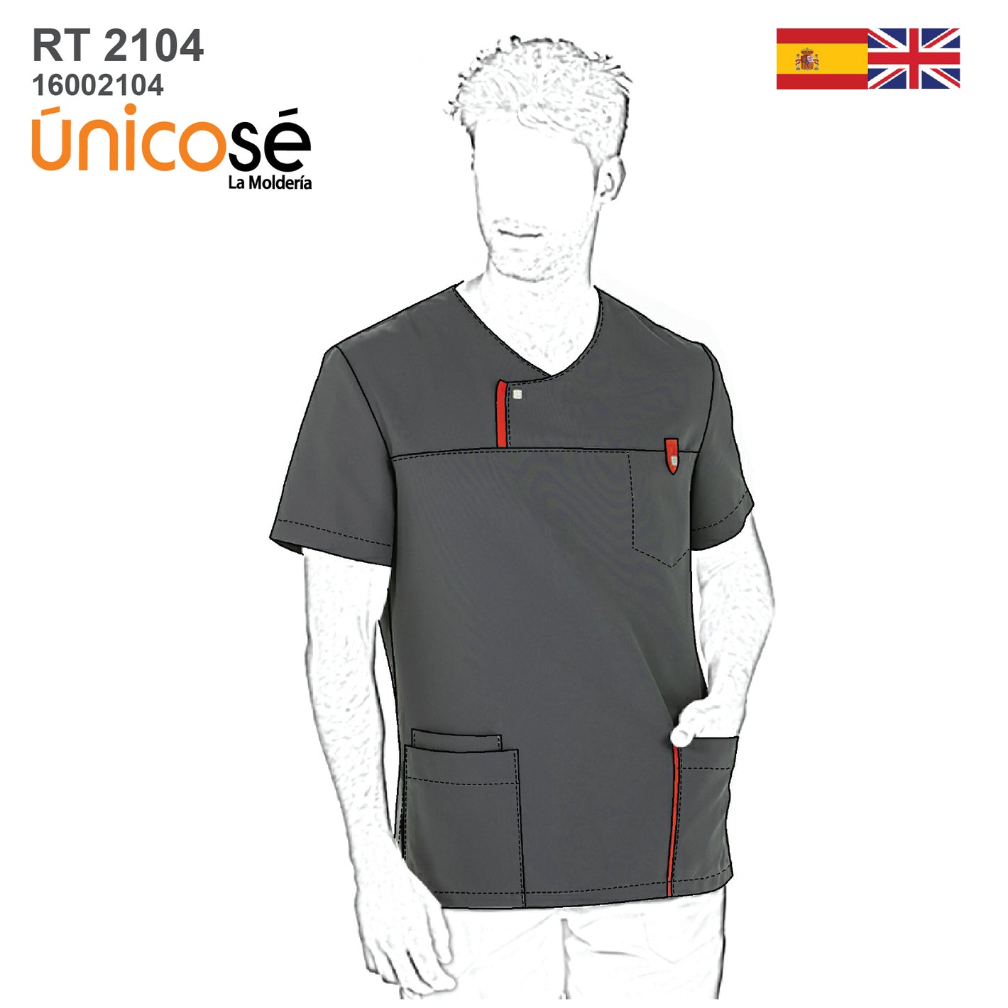 MOLDE CAMISA SANITARIA HOMBRE RT 2104