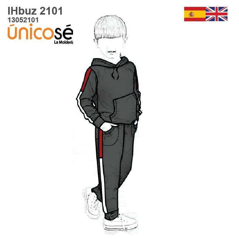 MOLDE SUDADERA / BUZO URBANO NIÑO 2101