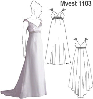 MOLDE VESTIDO NOVIA SENCILLO 1103