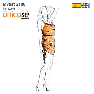 MOLDE VESTIDO CORTO MUJER 2106
