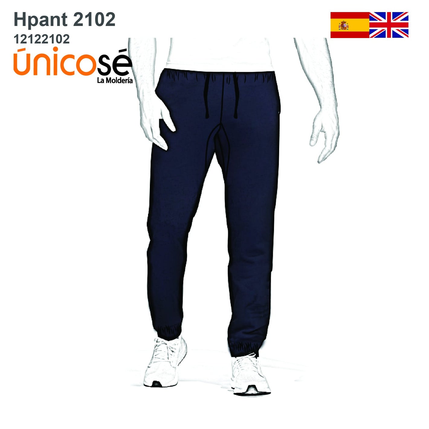 MOLDE PANTALON SIN COSTURA HOMBRE 2102