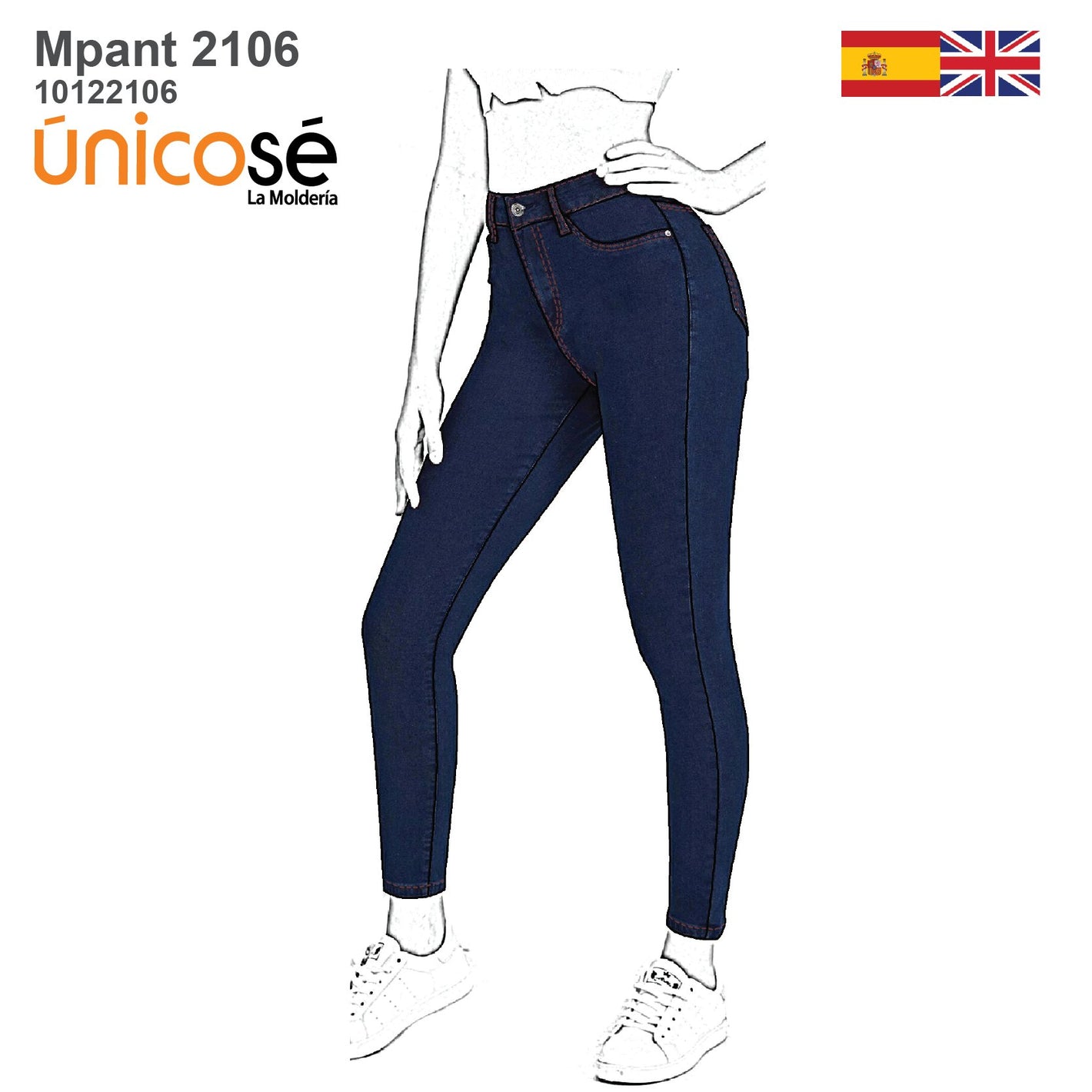 MOLDE PANTALON JEANS MUJER 2106