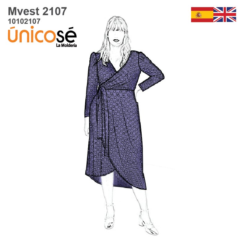 MOLDE VESTIDO CRUZADO MUJER 2107
