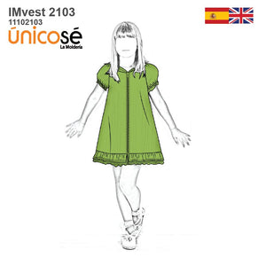 MOLDE VESTIDO CON CAPUCHA NIÑA 2103