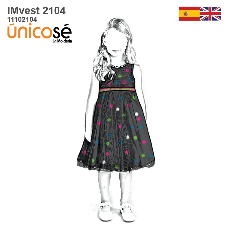 MOLDE VESTIDO IMPERIO NIÑA 2104