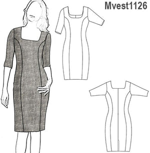 MOLDE VESTIDO AJUSTADO MUJER 1126