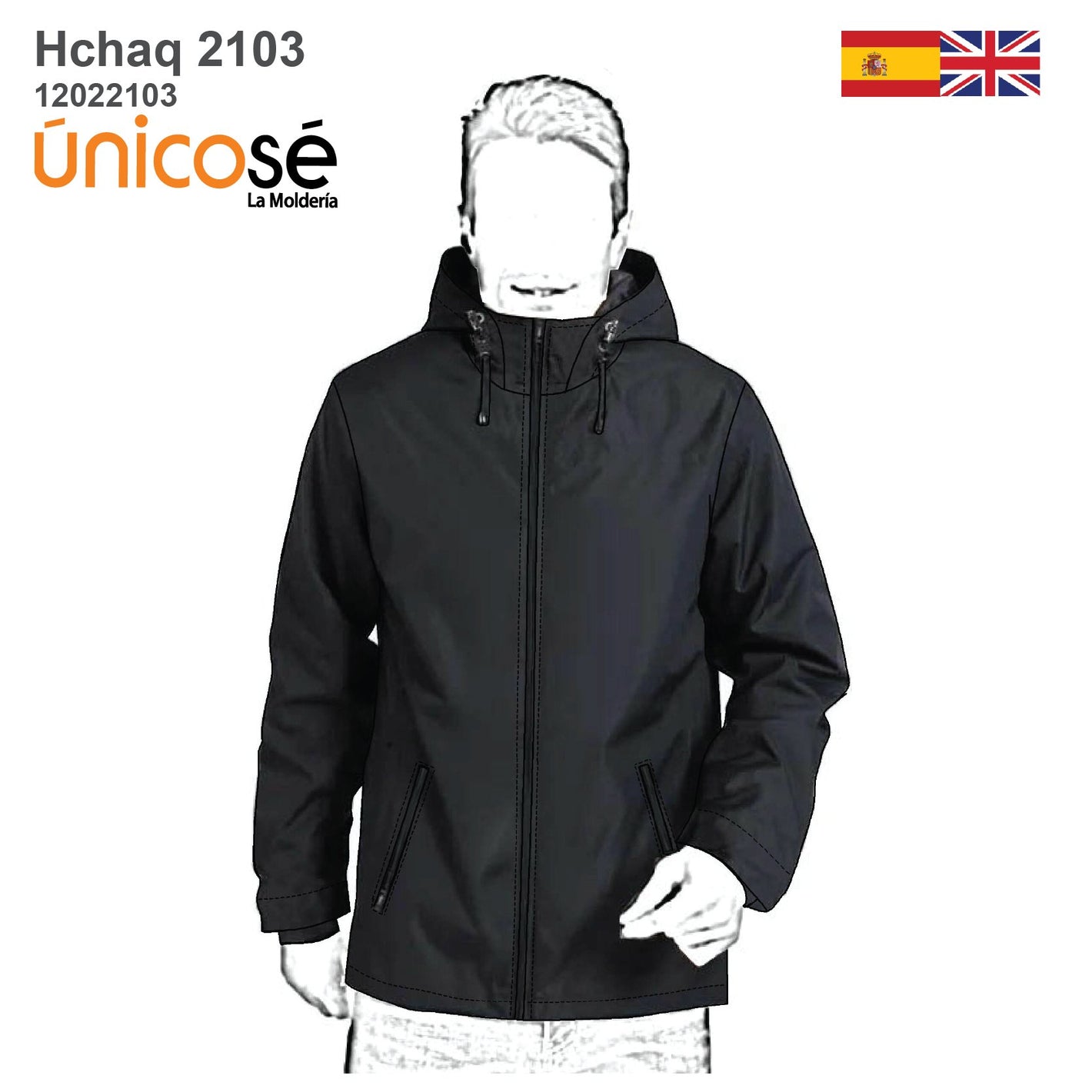 MOLDE CHAQUETA  IMPERMEABLE UNISEX Hchaq 2103