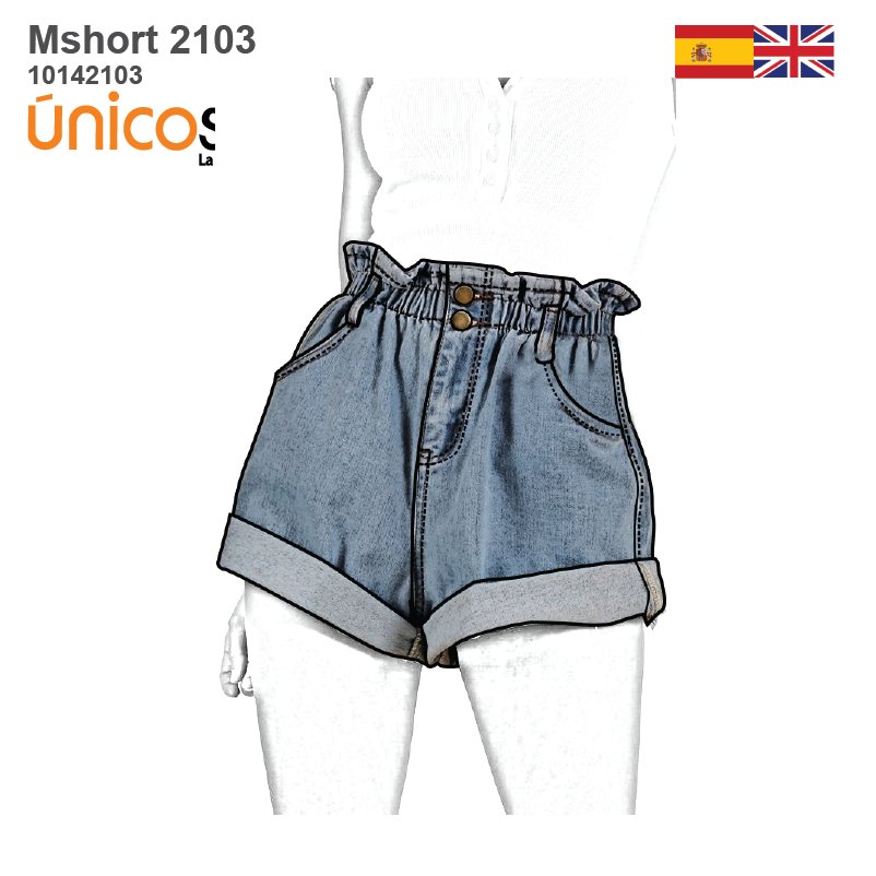 MOLDE SHORT CINTURA ELASTICA MUJER 2103