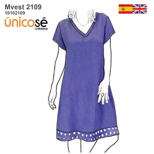 MOLDE VESTIDO BASICO MUJER 2109