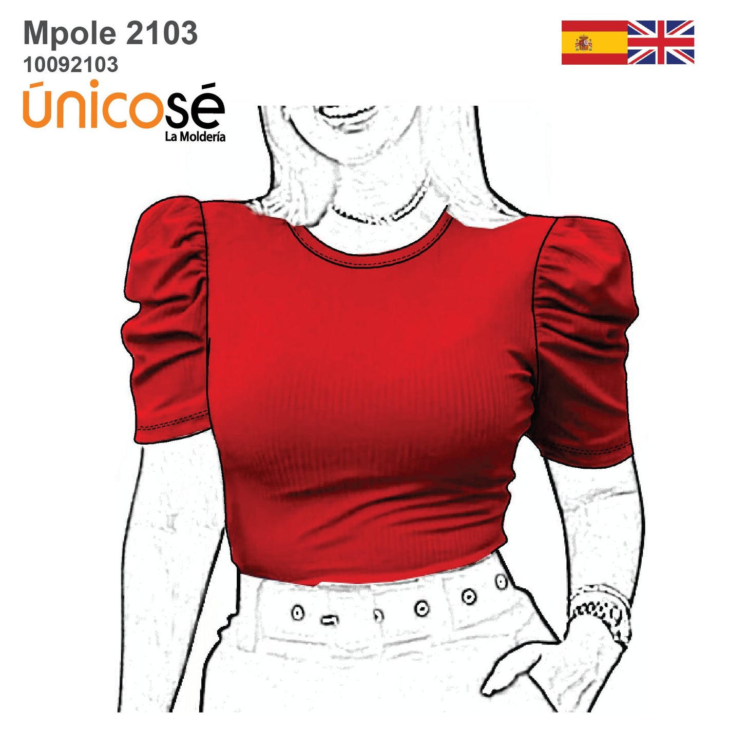MOLDE POLERA MANGA GLOBO MUJER 2103