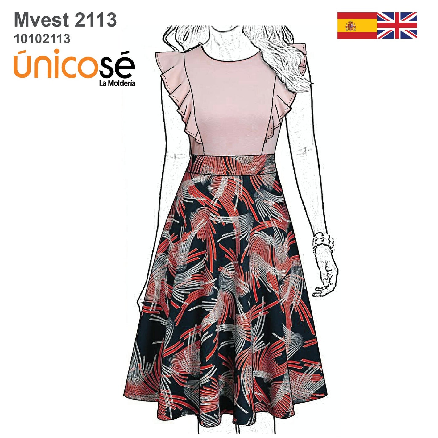 MOLDE VESTIDO PLATO MUJER 2113